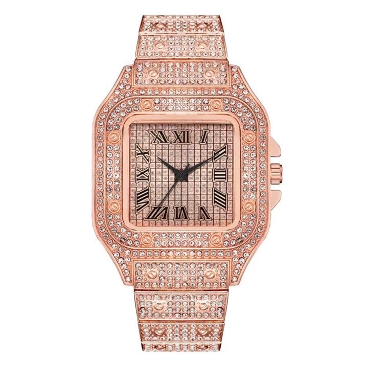 Iced Out Silver Watch