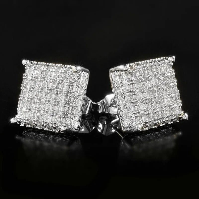 Iced Out Square Earrings