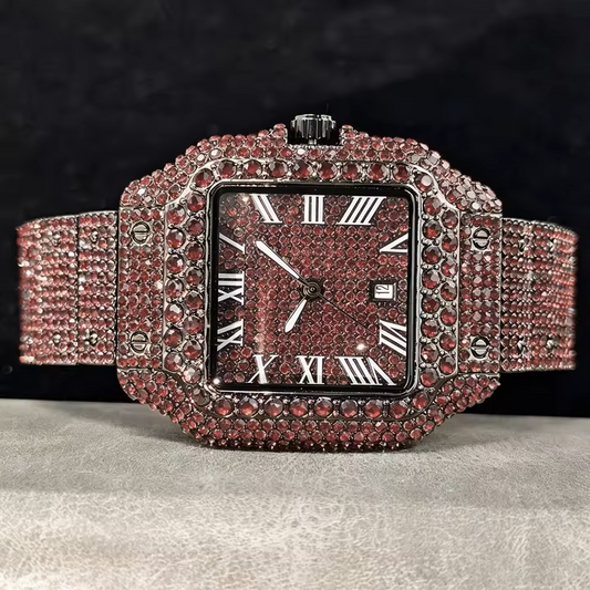 Iced Out Square Face Watch – Thick Bezel