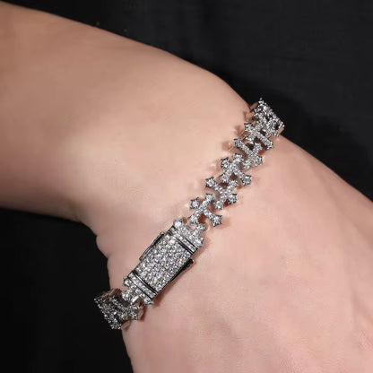 Iced-out Cross Link Chain & Bracelet