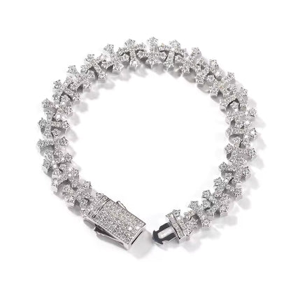 Iced-out Cross Link Chain & Bracelet