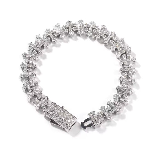 Iced-out Cross Link Chain & Bracelet
