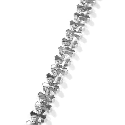 Iced-out Cross Link Chain & Bracelet