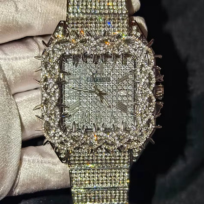 Spiked Face Iced Out Watch