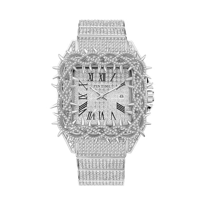 Spiked Face Iced Out Watch