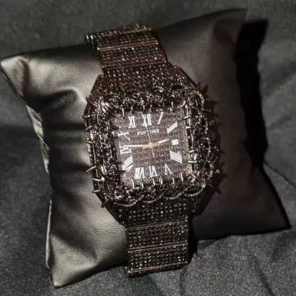 Spiked Face Iced Out Watch