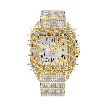 Spiked Face Iced Out Watch