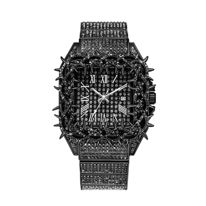Spiked Face Iced Out Watch
