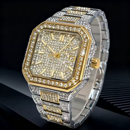 Iced Out Square Face Watch – Slim Bezel