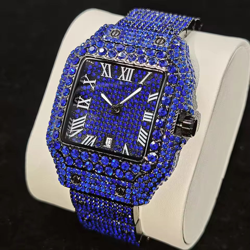Iced Out Square Face Watch – Thick Bezel