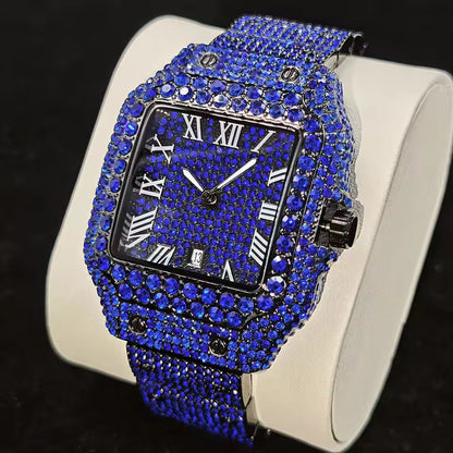 Iced Out Square Face Watch – Thick Bezel