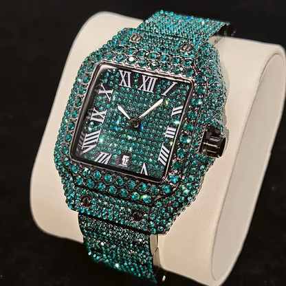 Iced Out Square Face Watch – Thick Bezel