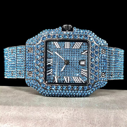 Iced Out Square Face Watch – Thick Bezel