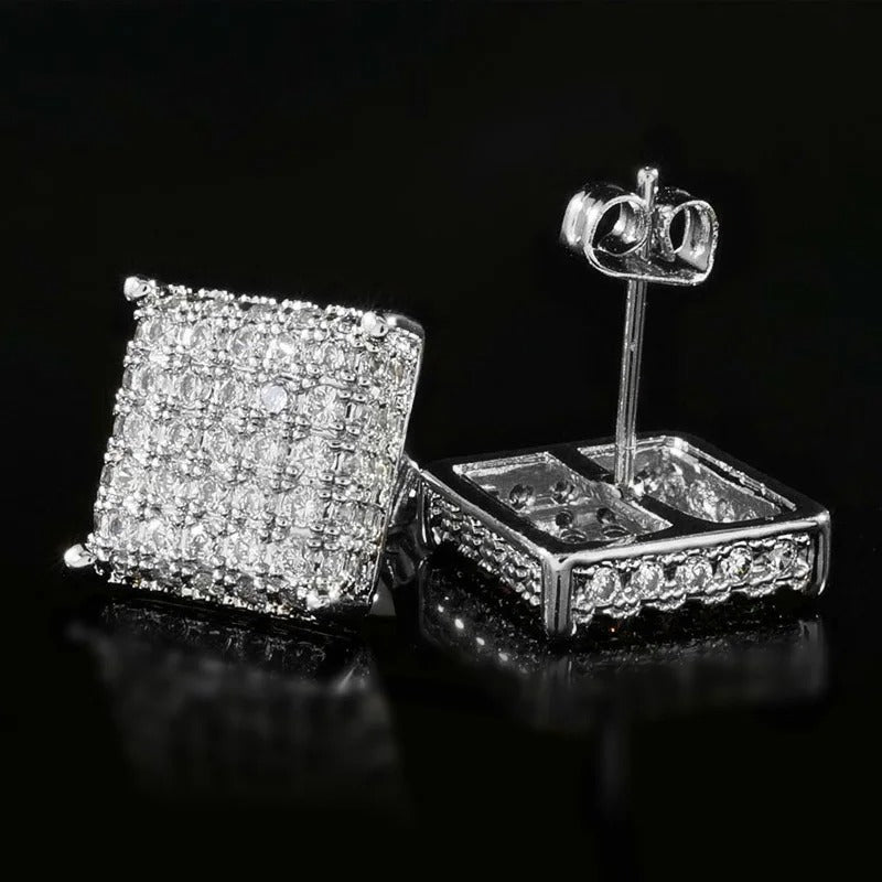 Iced Out Square Earrings