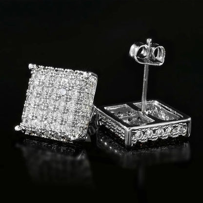 Iced Out Square Earrings