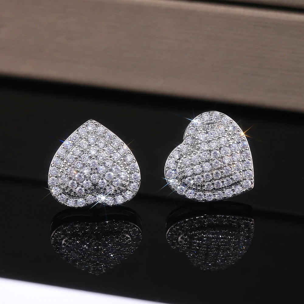Heart Iced Out Earrings