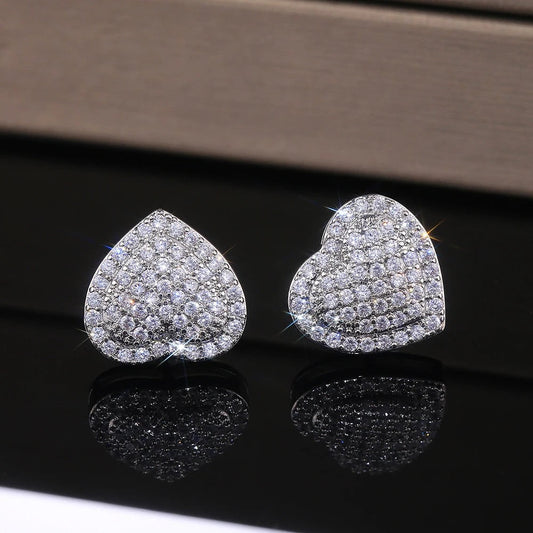 Heart Iced Out Earrings