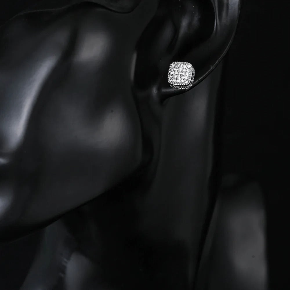 Cube Iced Out Earrings