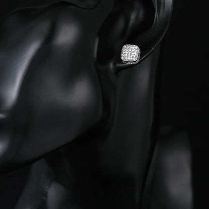 Cube Iced Out Earrings