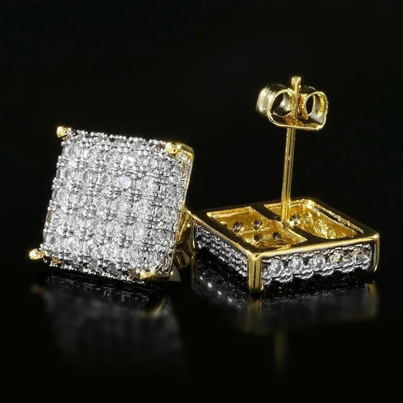 Iced Out Square Earrings
