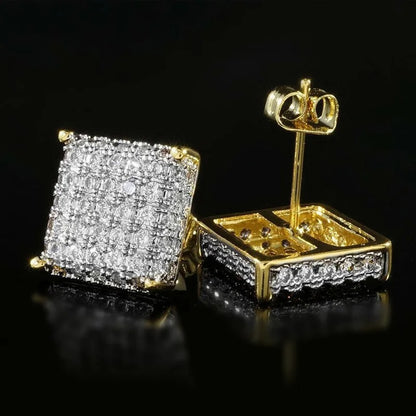 Iced Out Square Earrings
