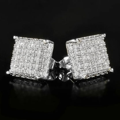 Iced Out Square Earrings