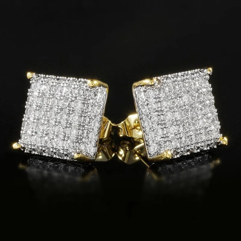 Iced Out Square Earrings