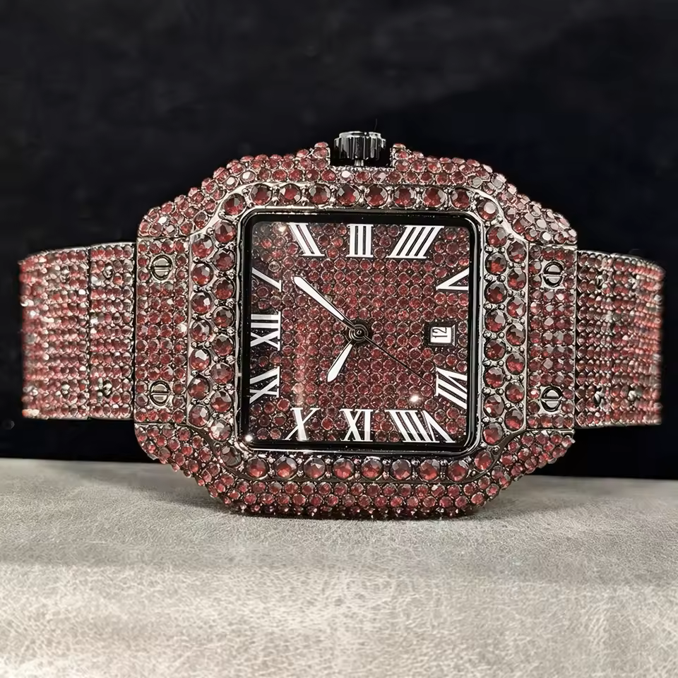 Iced Out Square Face Watch – Thick Bezel