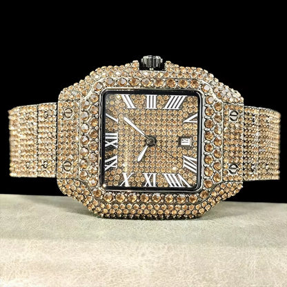 Iced Out Square Face Watch – Thick Bezel